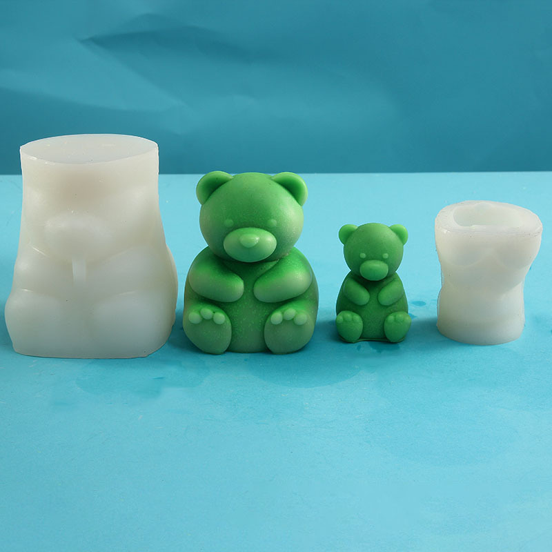 Cute Polar Bear Scented Candle Mold Bear Silicone Soap Mold Custom Logo Silicone Moulds for Candles Making Home Decoration 20pcs