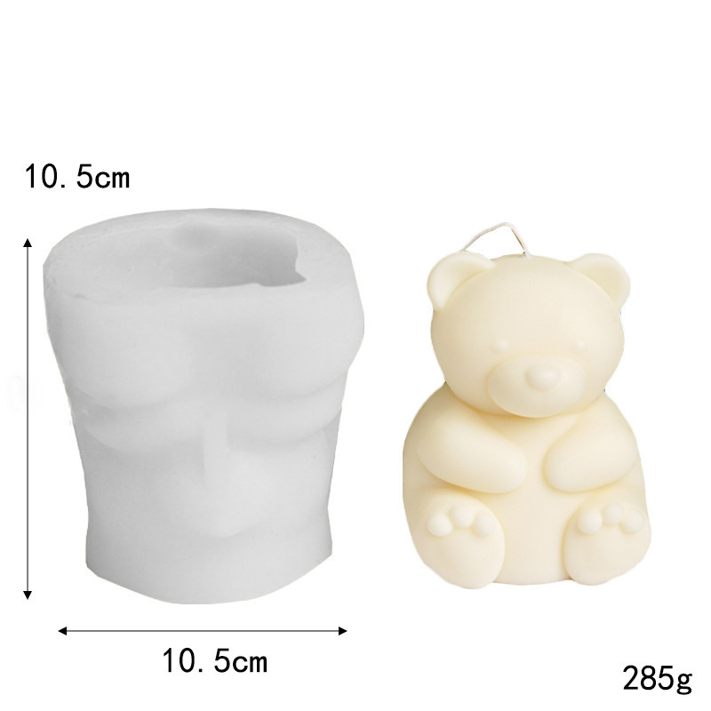 Cute Polar Bear Scented Candle Mold Bear Silicone Soap Mold Custom Logo Silicone Moulds for Candles Making Home Decoration 20pcs