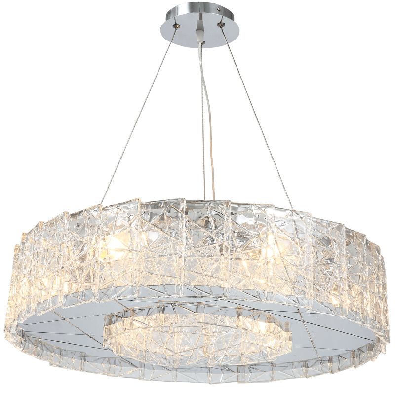 Modern Style Chandelier Fashion Round Glass Lamp For Foyer Bedroom Restaurant Decoration Chrome Stainless Steel Lighting Fixture