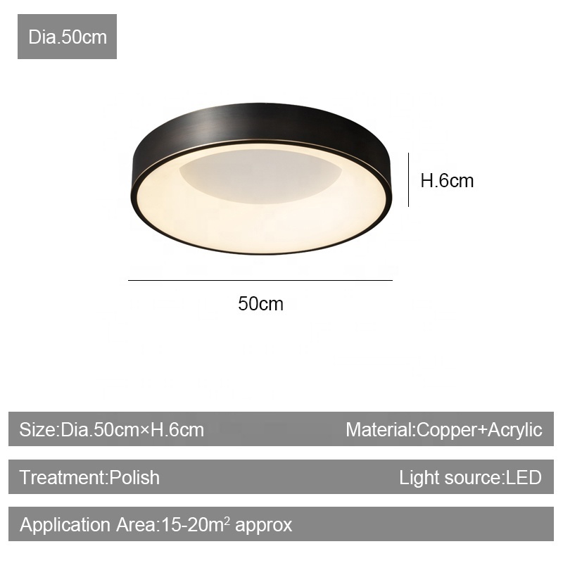 Modern Ceiling Light Luxury Copper Acrylic Lamp For Bedroom Dining Living Room Kitchen Bathroom Creative Ceiling Light Fixtures