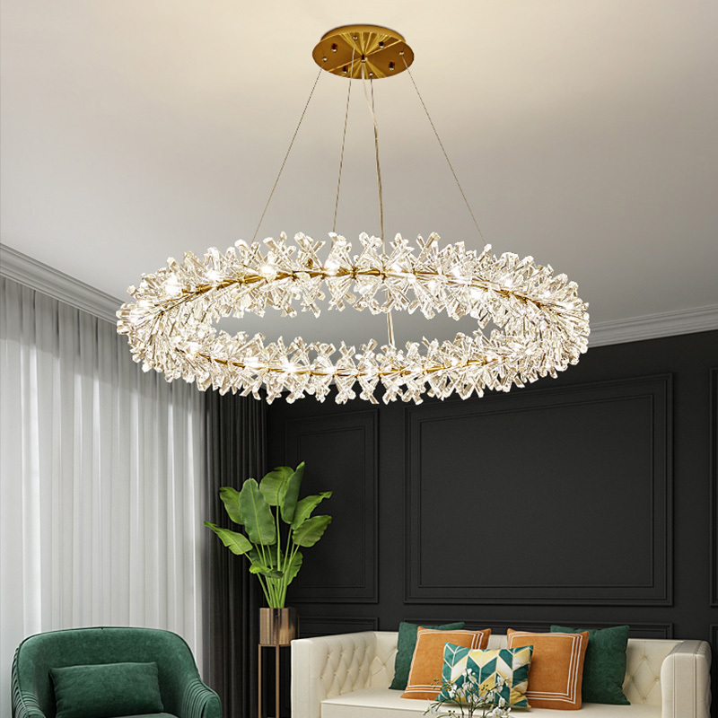 Hot Sales Modern Pendant Lamp Luxury Fashion Hotel Villa Lobby Bedroom Crystal Garland Hanging Lights Art Deco Lighting Fixtures