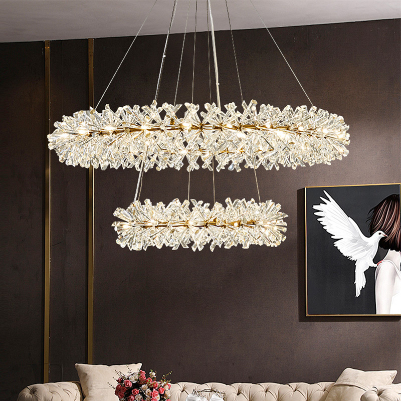 Hot Sales Modern Pendant Lamp Luxury Fashion Hotel Villa Lobby Bedroom Crystal Garland Hanging Lights Art Deco Lighting Fixtures