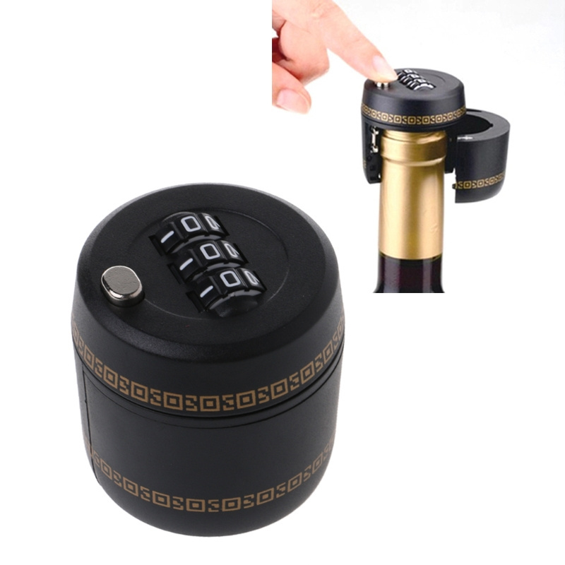 Plastic Digital Combination Password Code Lock sparkling wine stopper & lid for Wine & Liquor Bottles