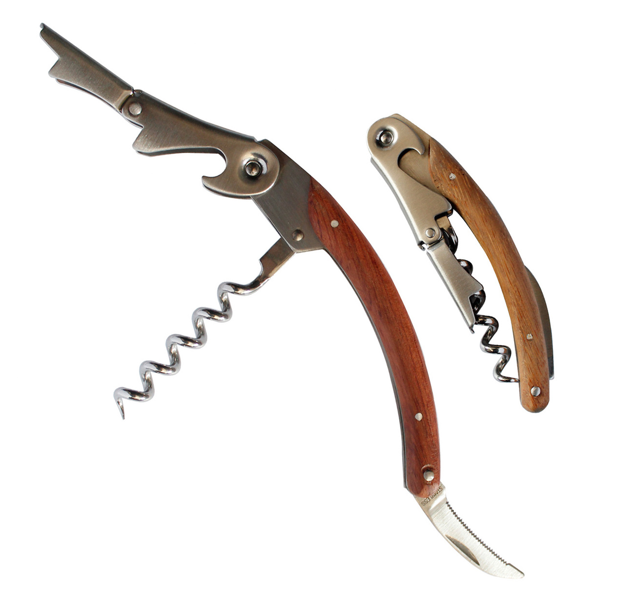 Stainless Steel Wine Bottle Openers Natural Wood Corkscrews Sharp Micro-Serrated Knife Beer Bottle Openers