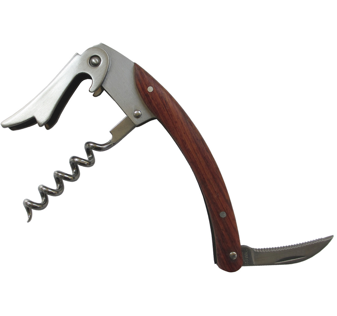 Stainless Steel Wine Bottle Openers Natural Wood Corkscrews Sharp Micro-Serrated Knife Beer Bottle Openers