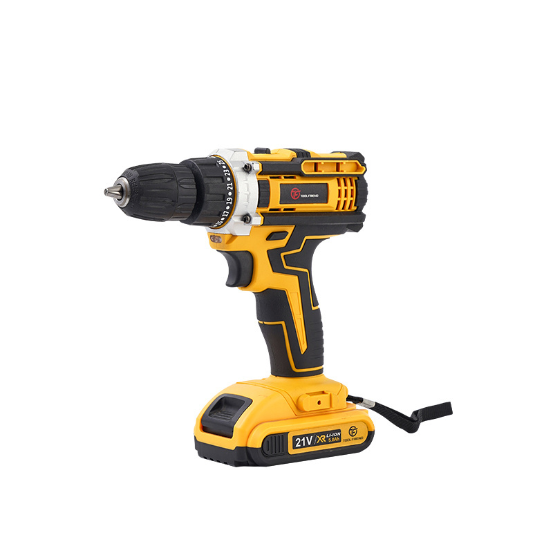 ToolFriend Hot Selling Lithium Battery Power Tools 10mm Electric Cordless Drill Brush Motor 21V  Power Drills