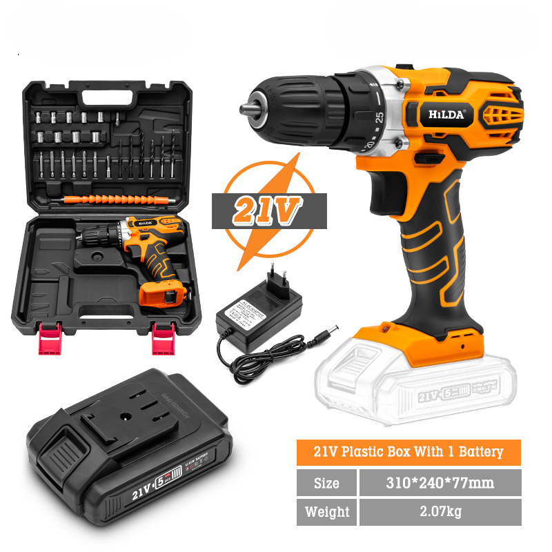 Electric Screwdriver Drill with Li-ion Baterry Cordless Power Drill Kit Tools High Quality Drill Machine