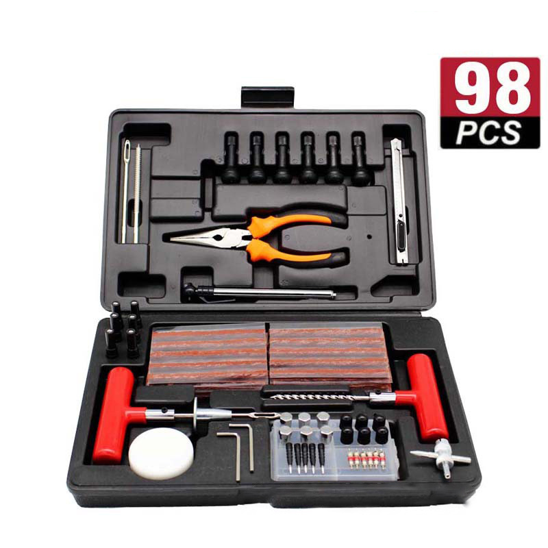 98pcs Heavy Duty Tubeless tire repair kit herramienta de reparacion de neumaticos Puncture Patch Emergency car Tyre Repair Kit