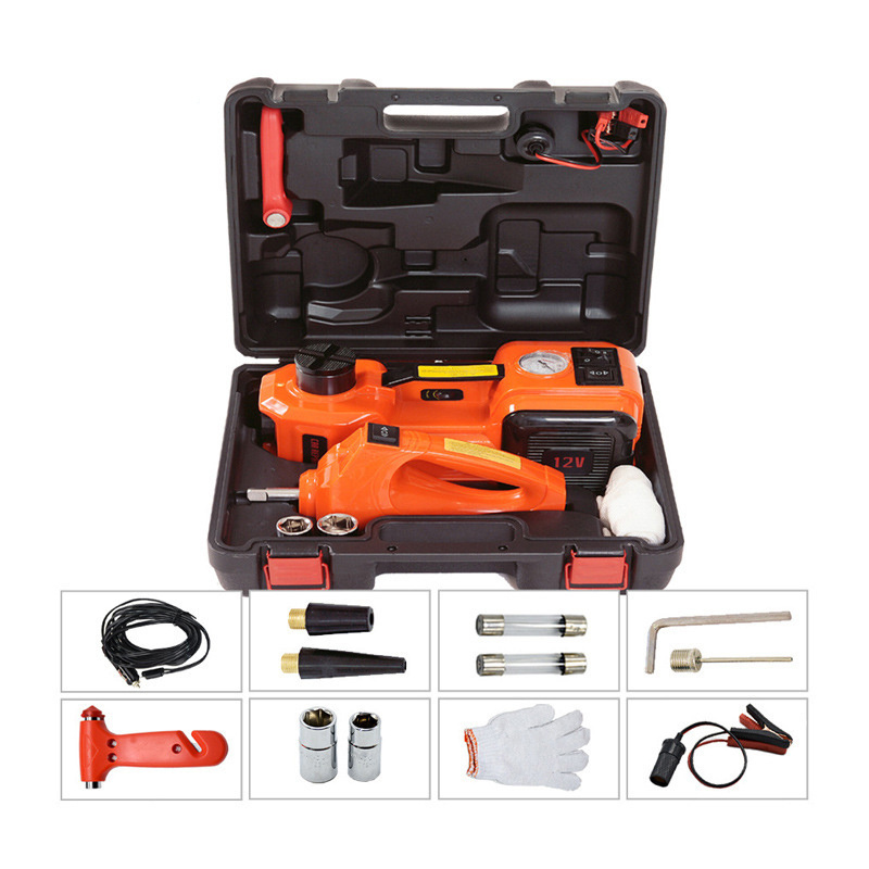 Wholesale Price Electric Hydraulic Car Jack Kit Tires Repair Emergency Kit for car 5T 12V Hydraulic Jack with power wrench