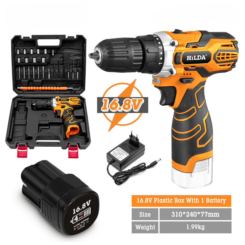 Electric Screwdriver Drill with Li-ion Baterry Cordless Power Drill Kit Tools High Quality Drill Machine