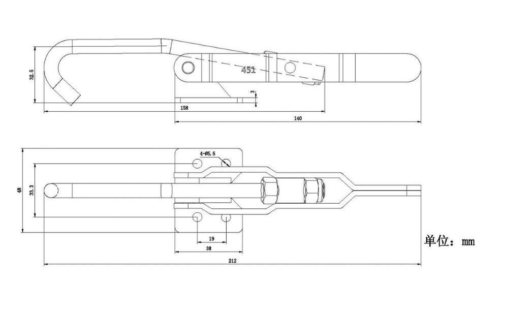 330 Latch type with J hook vertical handle heavy duty latch type toggle clamp building tools destaco clamps