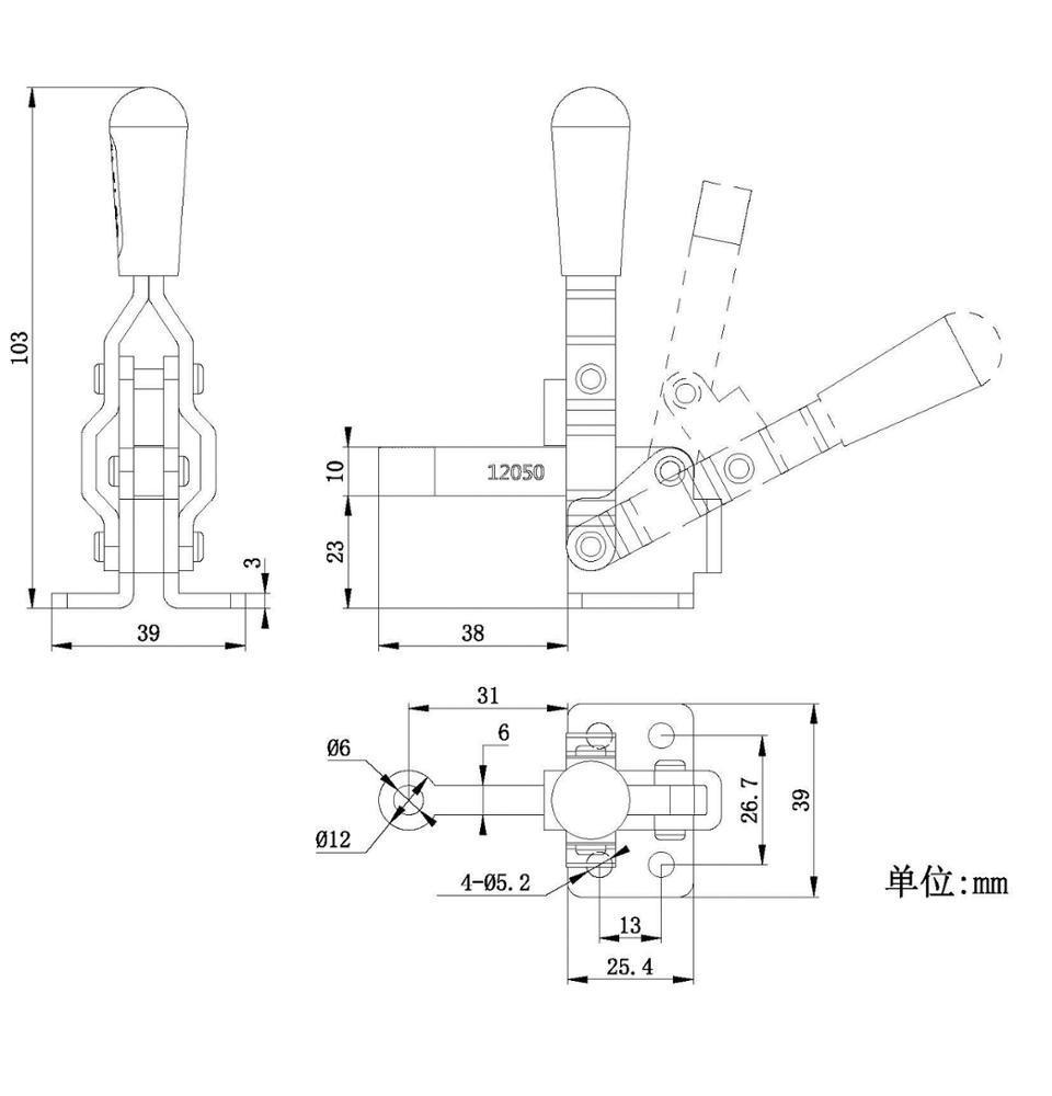 12050 Free sample custom toggle link clamp destaco vertical toggle clamp metal latch type toggle clamp