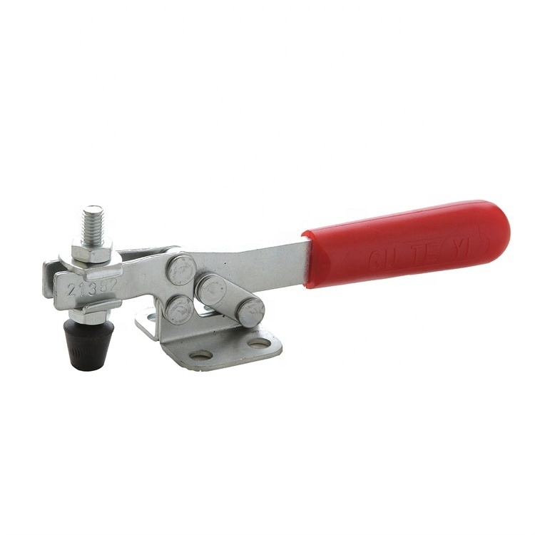 Wholesale Flanged Base Quickly Holding U Shaped Bar Red Plastic Covered Handle Horizontal Toggle Clamp 200Kg 440Lbs GTY 21382