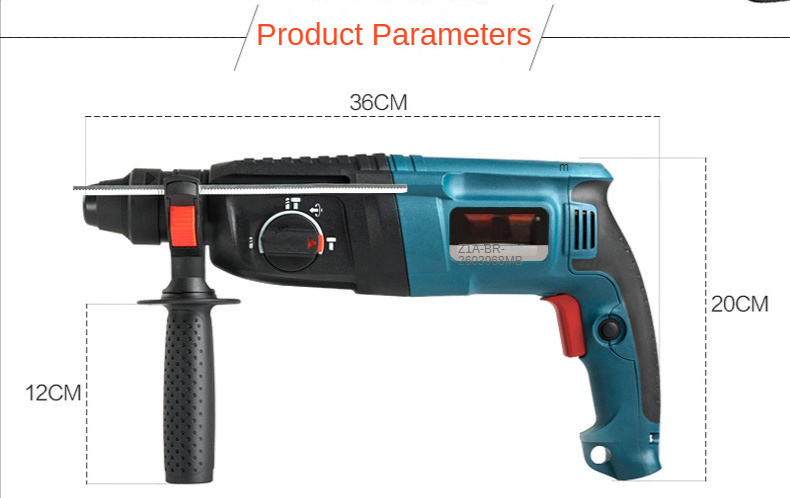 BOSAN 26MM Electric Rotary Hammer Drill DRE  800W Drill Machine SDS-Plus Electric Power Total Rotary Demolition Hammer Drills