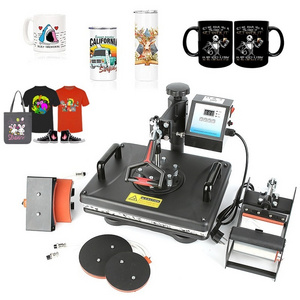 Hot selling 5 in 1 Combo multi-function Sublimation heat press machine digital heat press machine for mug t shirt hats