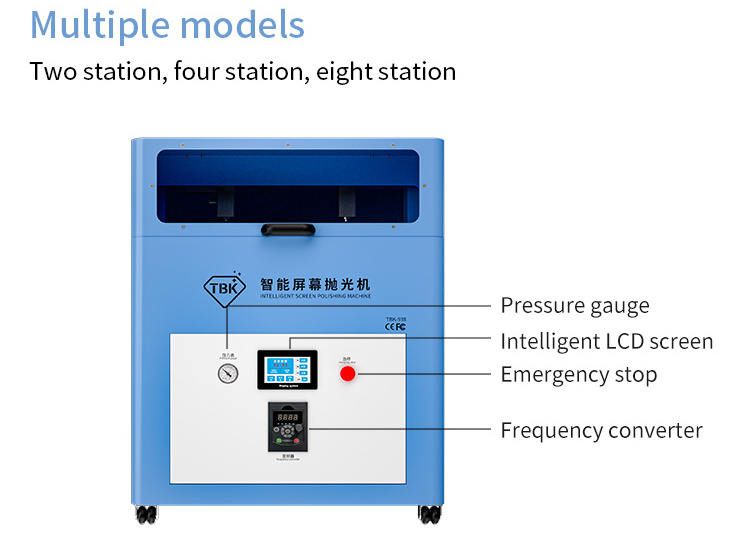 TBK 938XL 16 phones Automatic Polishing Machine for Lcd Display Scratch Removal Phone Back Glass Remover Watch Grinding Machine