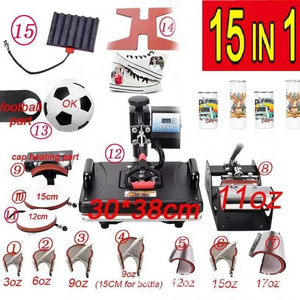 15 In 1 Combo Heat Press Machine T-shirt mug hat Plate pen puzzle heat transfer machine multi-function sublimation Print machine