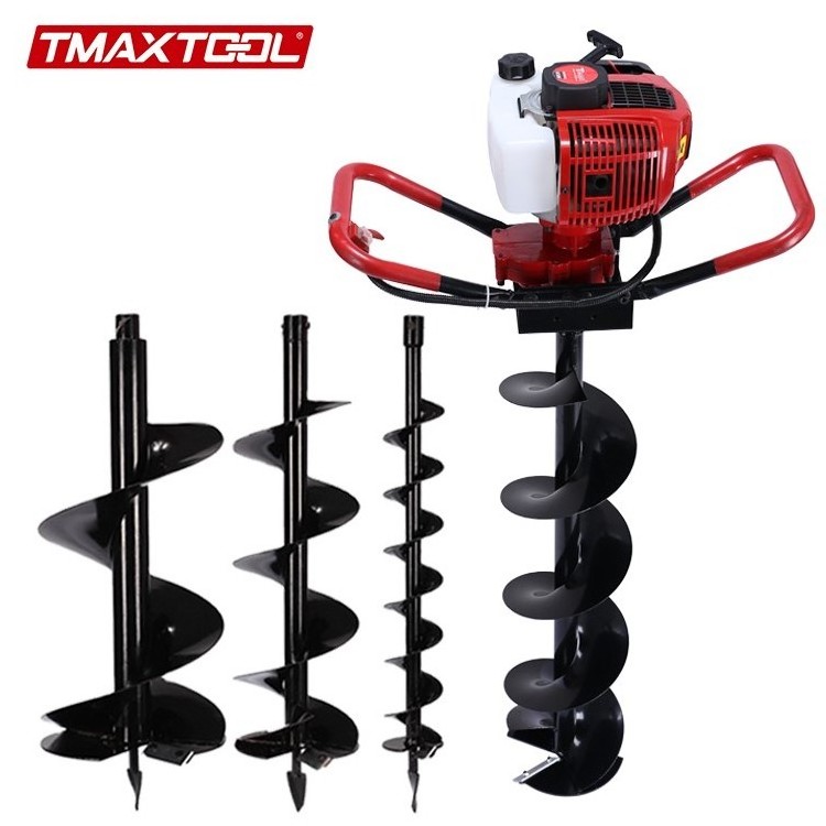 Tmaxtool 62cc erdbohrer gasoline post hole digger power grondboor garden soil machine earth auger for earth drilling