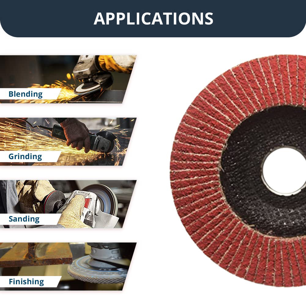 115mm Premium Ceramic abrasive flap disc 40 grit polishing Grinding Sanding Wheel for angle grinder