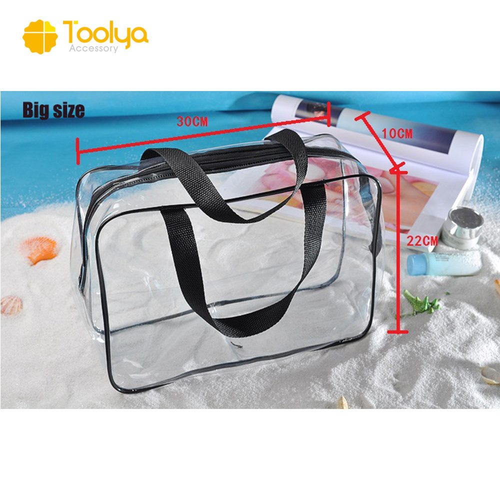 Wholesale  Custom LOGO Printed Carry On Vinyl TSA Approved Clear Toiletry bag  Transparent Travel Makeup PVC Cosmetic Bag