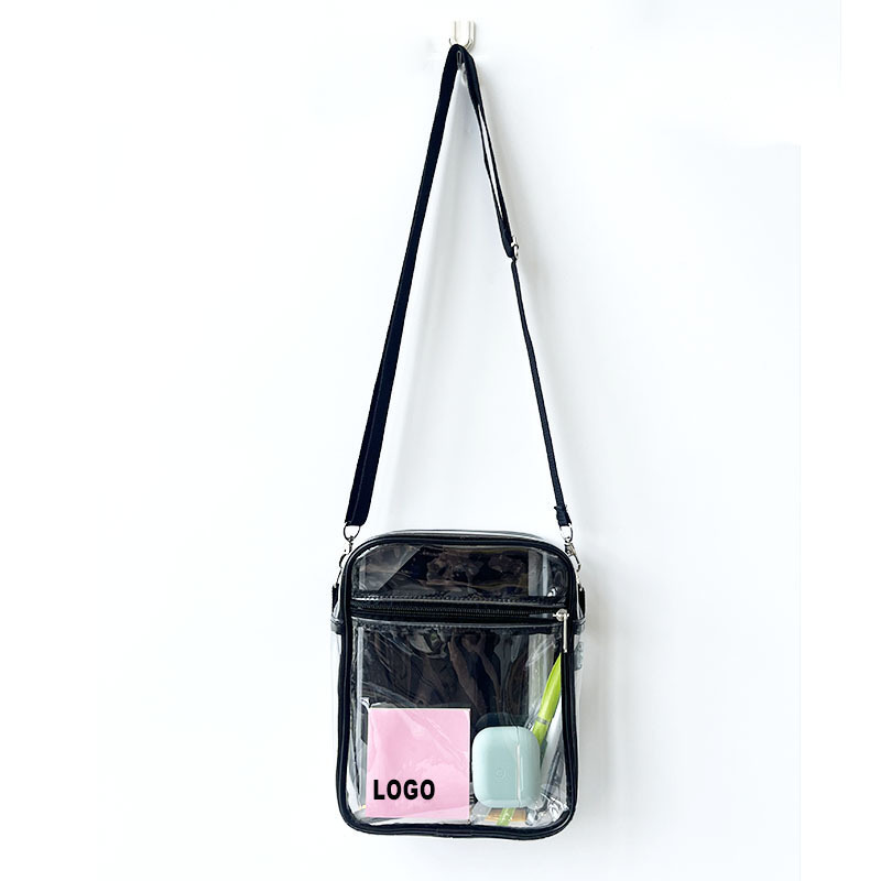 Messenger Bag Clear PVC Transparent Mobile Phone Bag Custom men's crossbody Sling shoulder bag for women