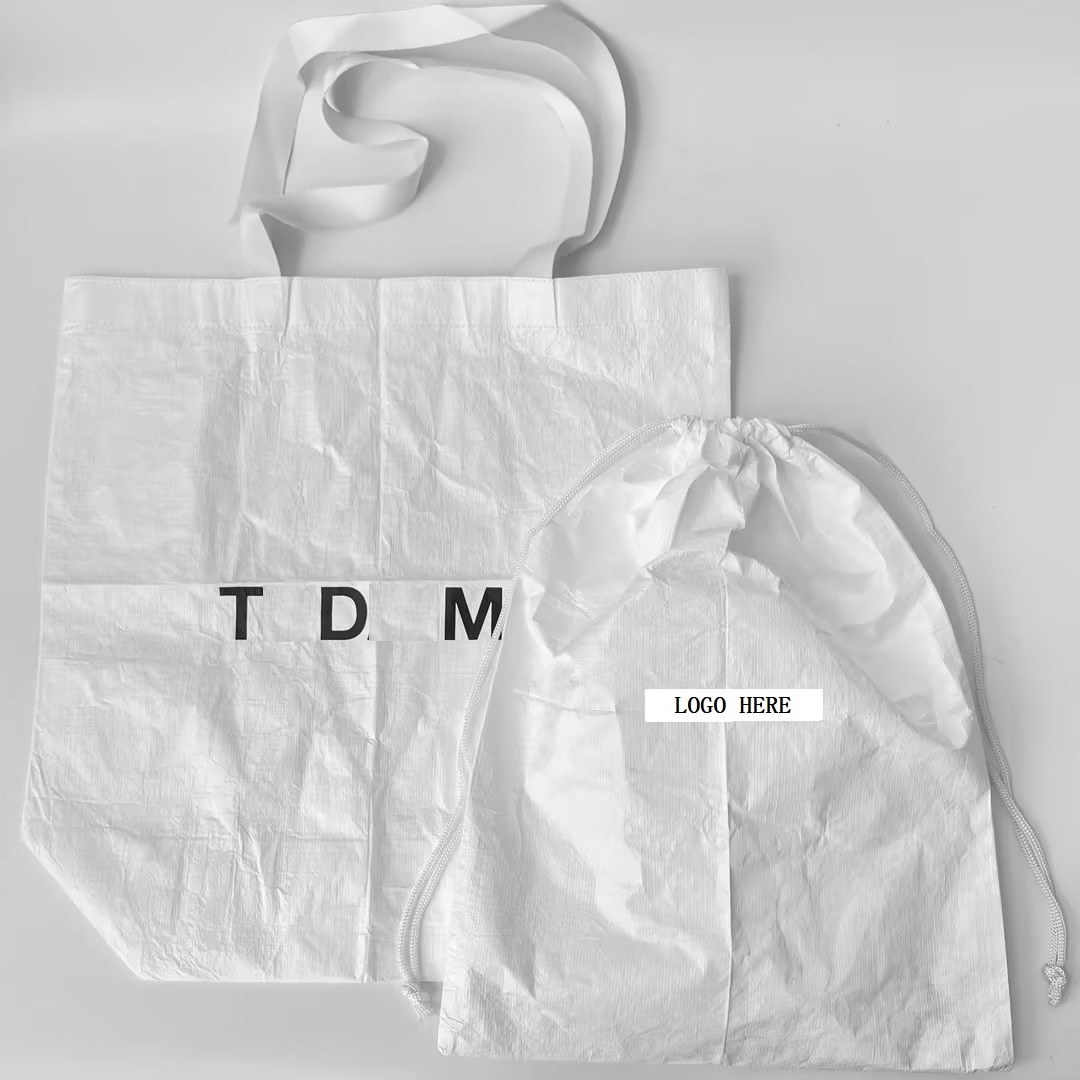 Waterproof Lightweight special fabric soft tyvek shopping bag Custom handbag Tote dupont Paper tyvek bag