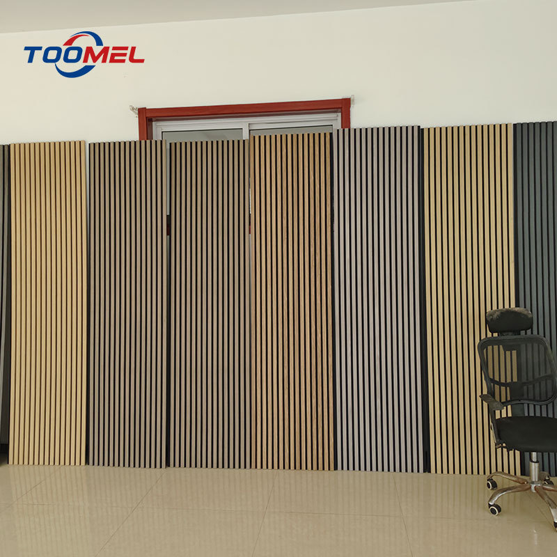 eco-friendly slat acoustic wall panelling sound absorbing 3d wall panel for home office decoration