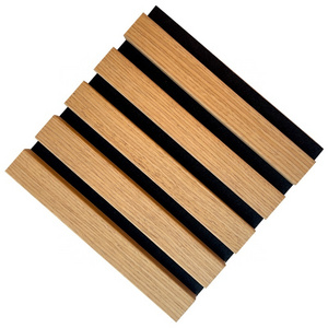 3D  pet polyesters studio slat natural oak walnut  veneer akupanel wooden soundproof pet  wood wall ceiling acoustic panel