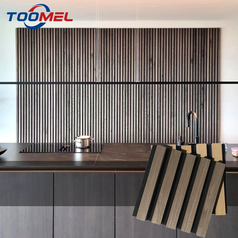 MDF slatted wall acoustic Panels smooth typle wood Sound insulation ceiling acoustic panel 3d walls panels