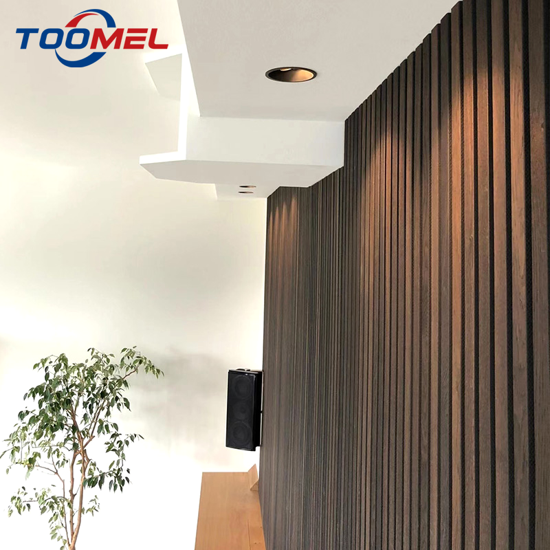 MDF slatted wall acoustic Panels smooth typle wood Sound insulation ceiling acoustic panel 3d walls panels