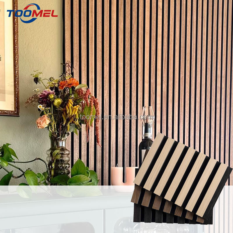 3D Wood Wool Board 600*600mm Pet Acoustic Wall Panels White Oak Soundproof Panel 3D Wood Slat Wall