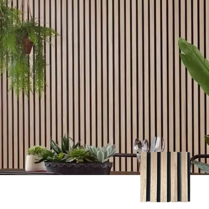 Decoration Acoustic Panel Solid Wood Acoustic Wall Slat Indoor Panels Boards Interior Acoustic Black PET Felt Panels