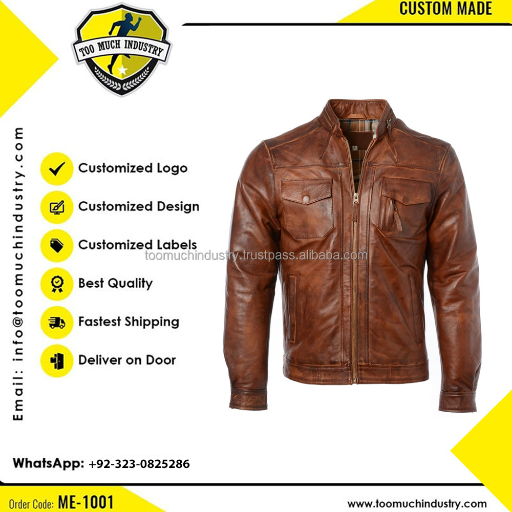 Red best good  new Leather Jackets Stripe Cafe Racer Motorcycle Style Leather  jacket with protective fire resistance 2022