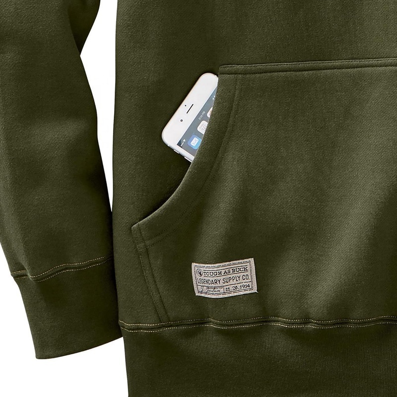 Legendary Whitetails Men's as Buck 1/4 Zip Action Hoodie Features a three snap placket