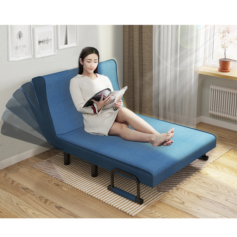 Fold down futon muti-purpose night and day Folding cheap fabric pull out single seat sofa bed