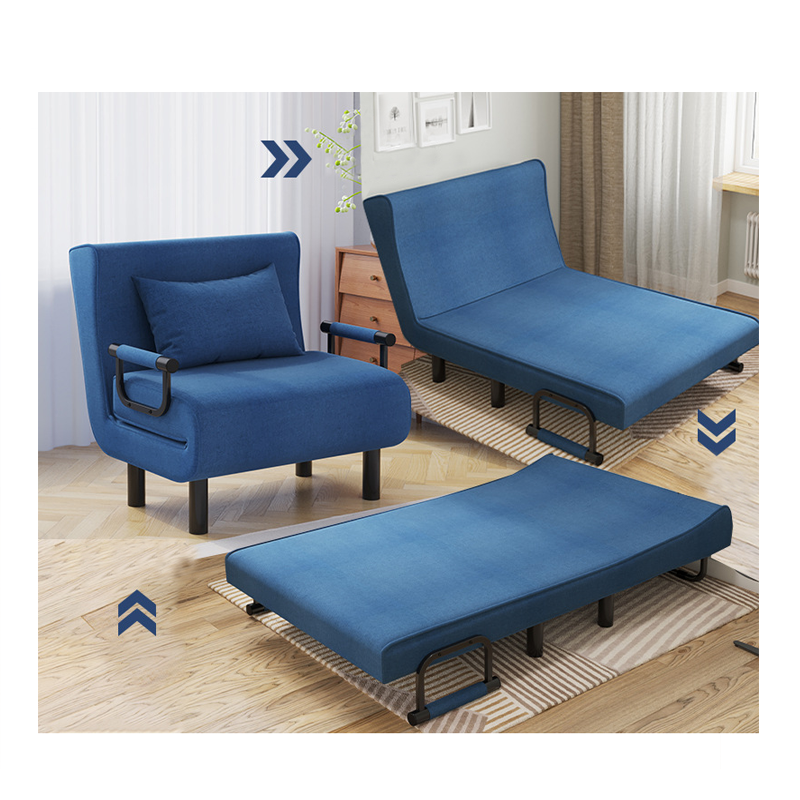 Fold down futon muti-purpose night and day Folding cheap fabric pull out single seat sofa bed