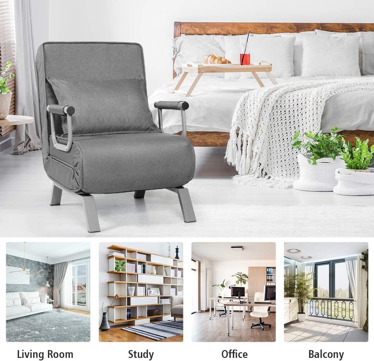 Modern Minimalist Nordic Folding Dual-purpose Living Room Small Apartment Multifunctional Fabric Sofa Folding Sofa Bed