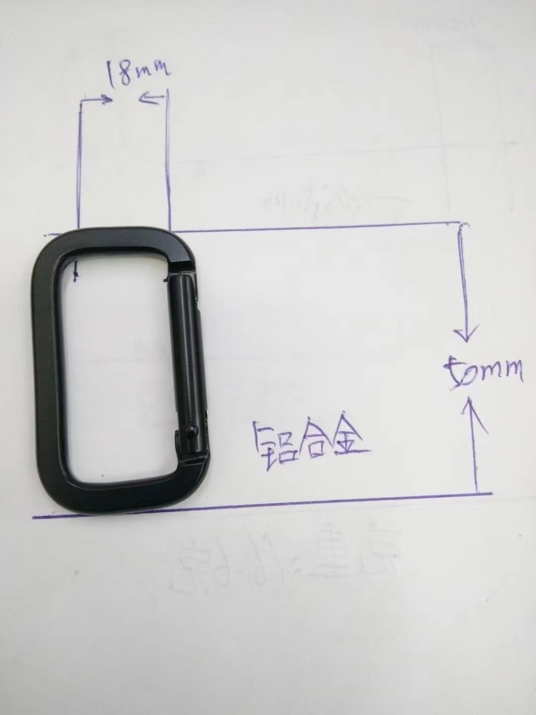 Locking Spring Clip Hook Outdoor D Shaped Keychain Buckle screwgate carabiner alloy hooks