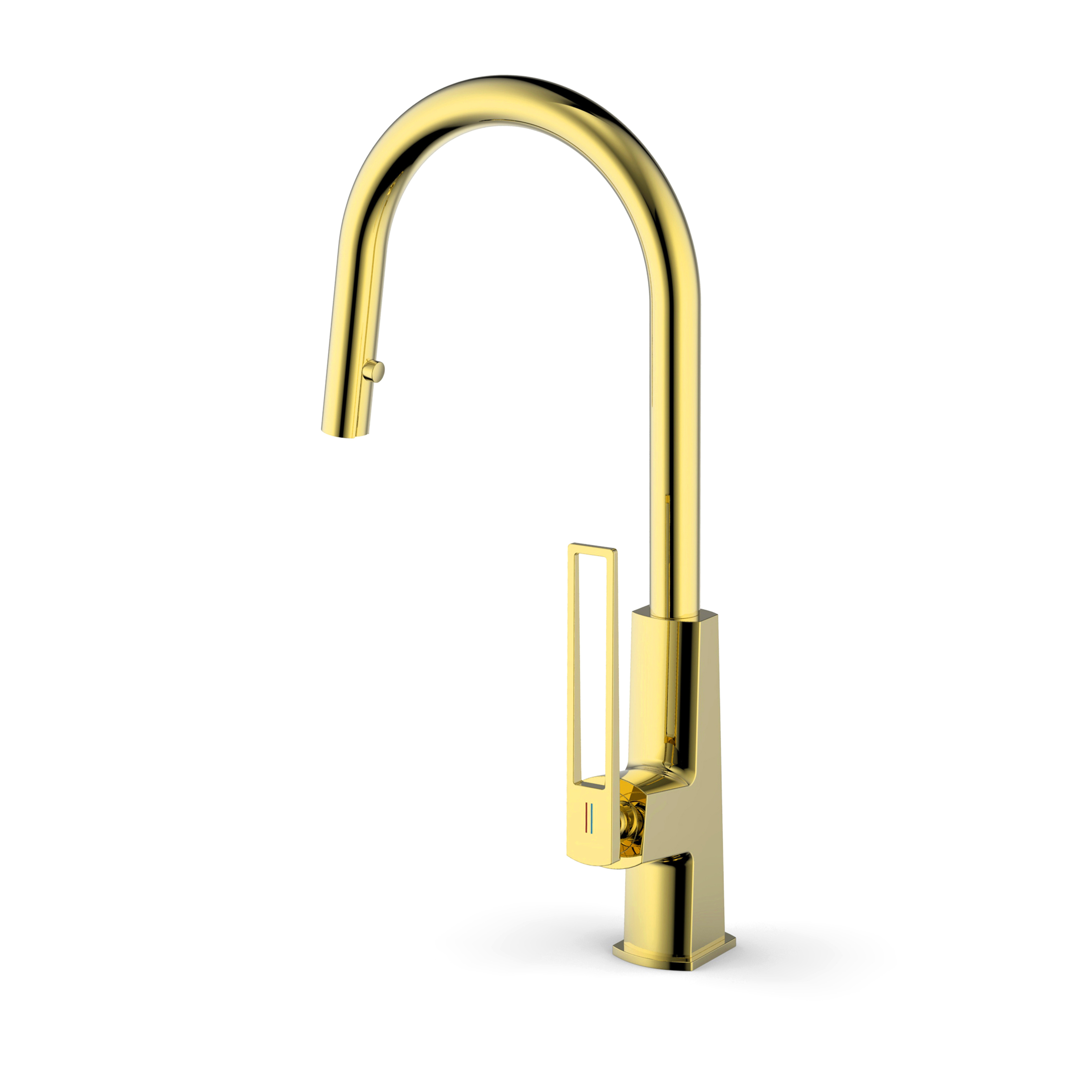 Brushed Gold High Arc Kitchen Faucet with Pull Down Sprayer Single Lever Kitchen Sink Tap Laundry Faucet