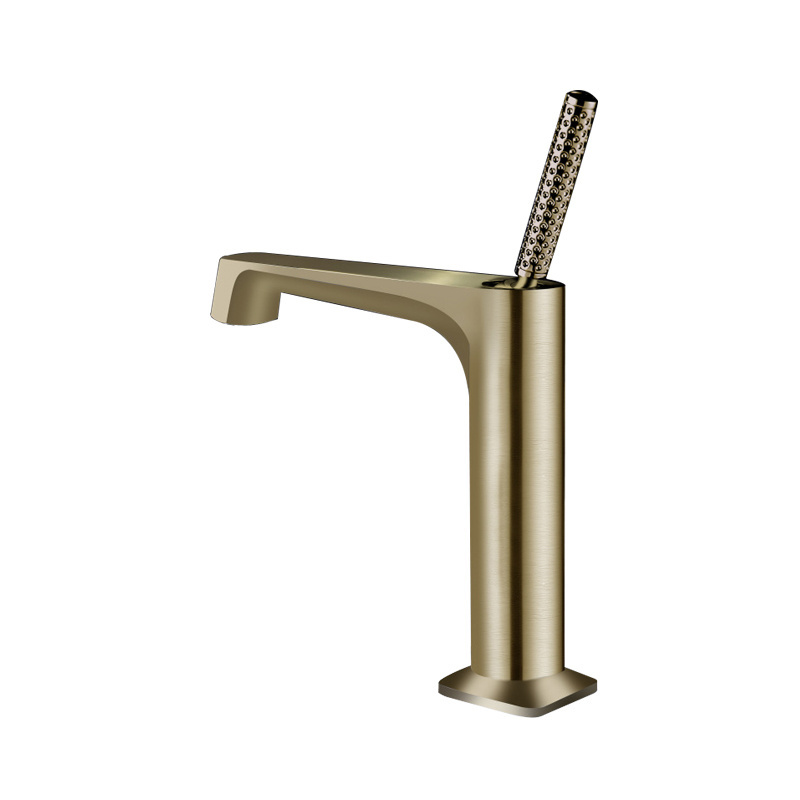 New Modern bathroom faucet brushed gold brass waterfall basin tap hot cold water faucet