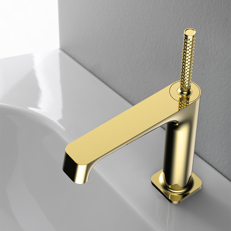 New Modern bathroom faucet brushed gold brass waterfall basin tap hot cold water faucet