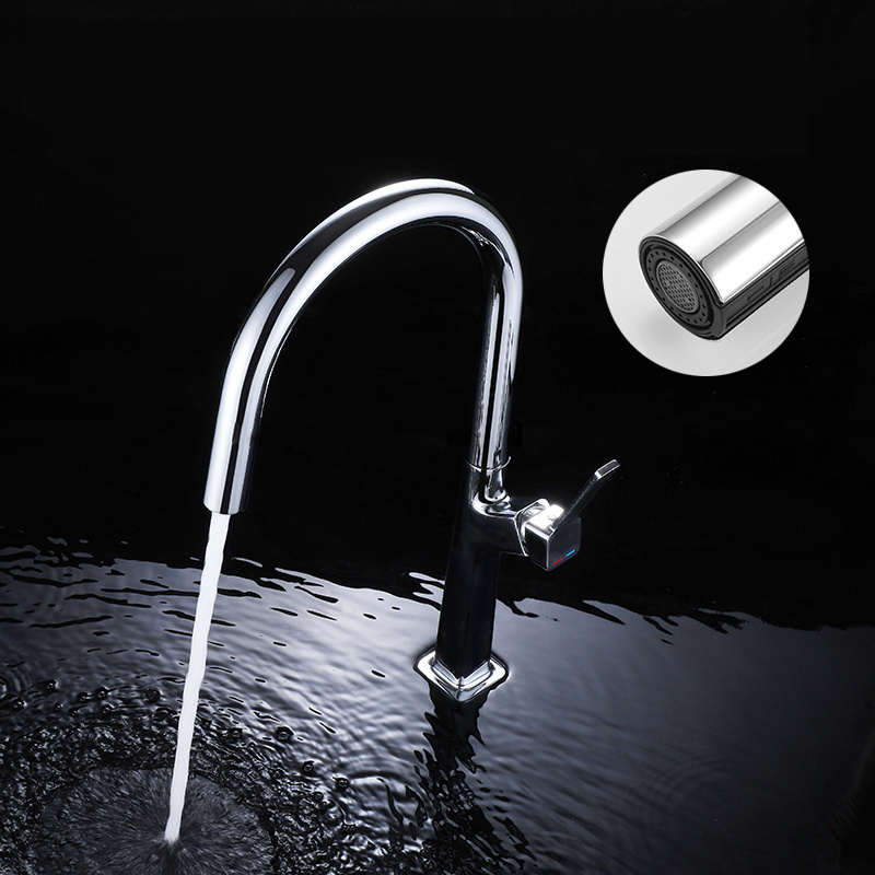 Economic Single-Handle Kitchen Faucet Mixer Tap Modern Black and Gold Pull-Down Design with Flexible Brass Sink Hose