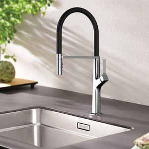 Modern Single-Handle Deck Mounted Brass Copper Kitchen Faucet Single-Hole Pull-Down Faucet