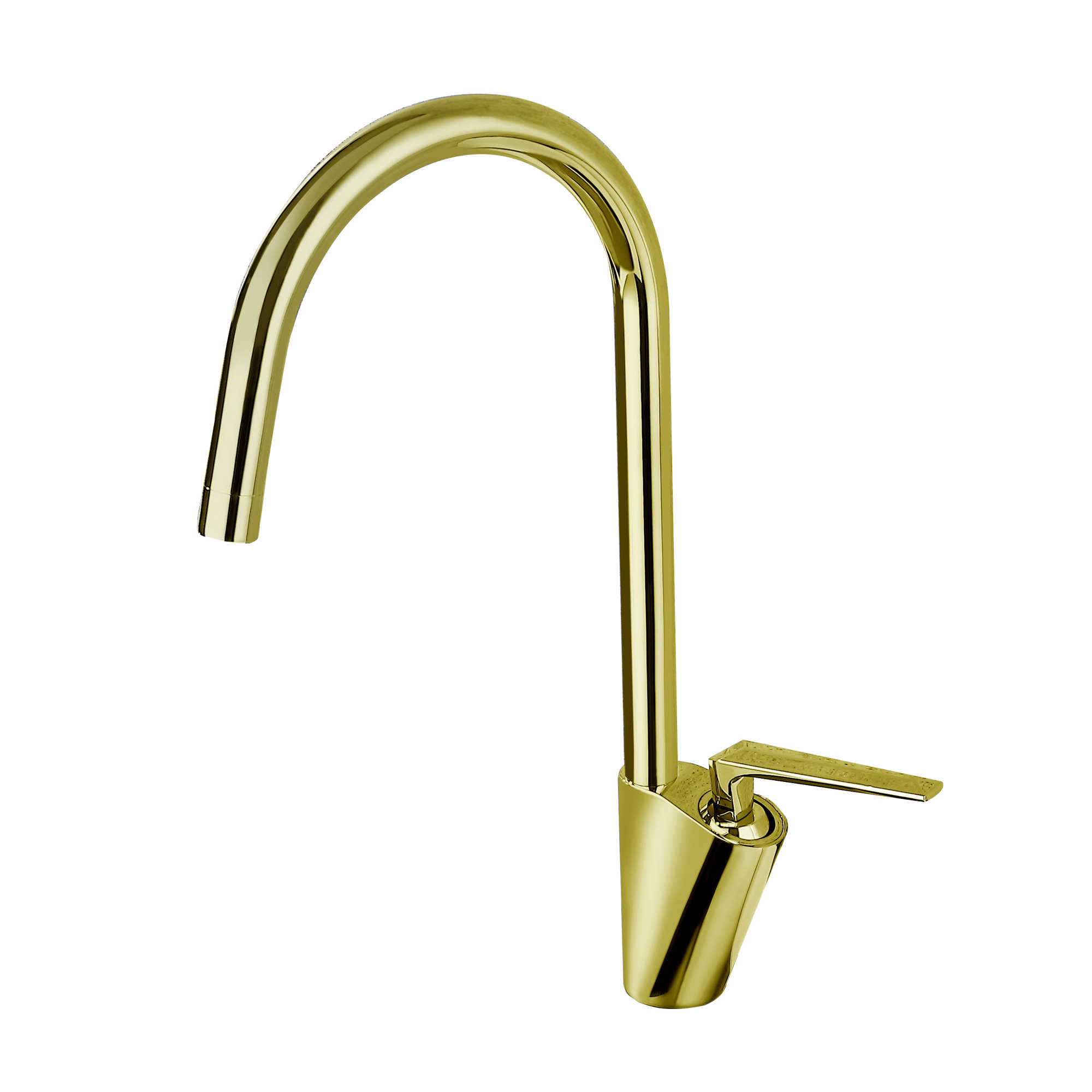 Luxury Deck Mounted Single Handle Hot And Cold Mixer Tap Brushed Gold Kitchen Faucet