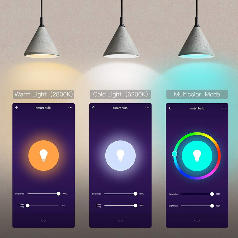 OEM/ODM homekit smart wifi color bulb 7W 9W 10W bulb Google ALEXA app voice control smart home lights smart strip lights