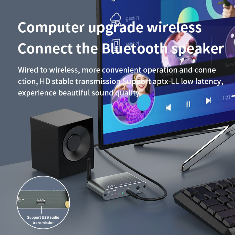 V5.2 Blue tooth receiver and transmitter two-in-one USB transmitter car Blue tooth audio receiver old-fashioned speaker