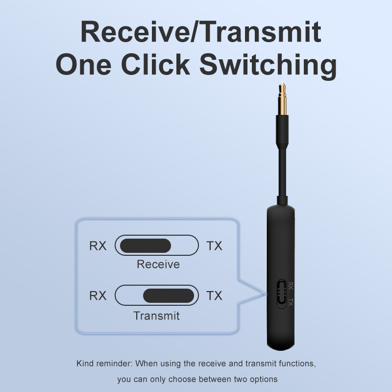 New M28 BT5.3 aircraft blue tooth 3.5mm audio receiver transmitter is suitable for lossless stereo sound on the aircraft