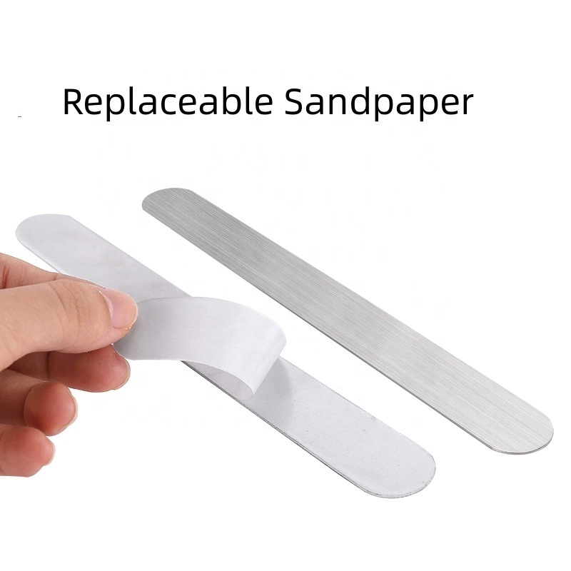 Sandpaper Metal Nail File Stainless Steel Handle Metal Nail File With Replaceable Sandpaper Nail File Metal