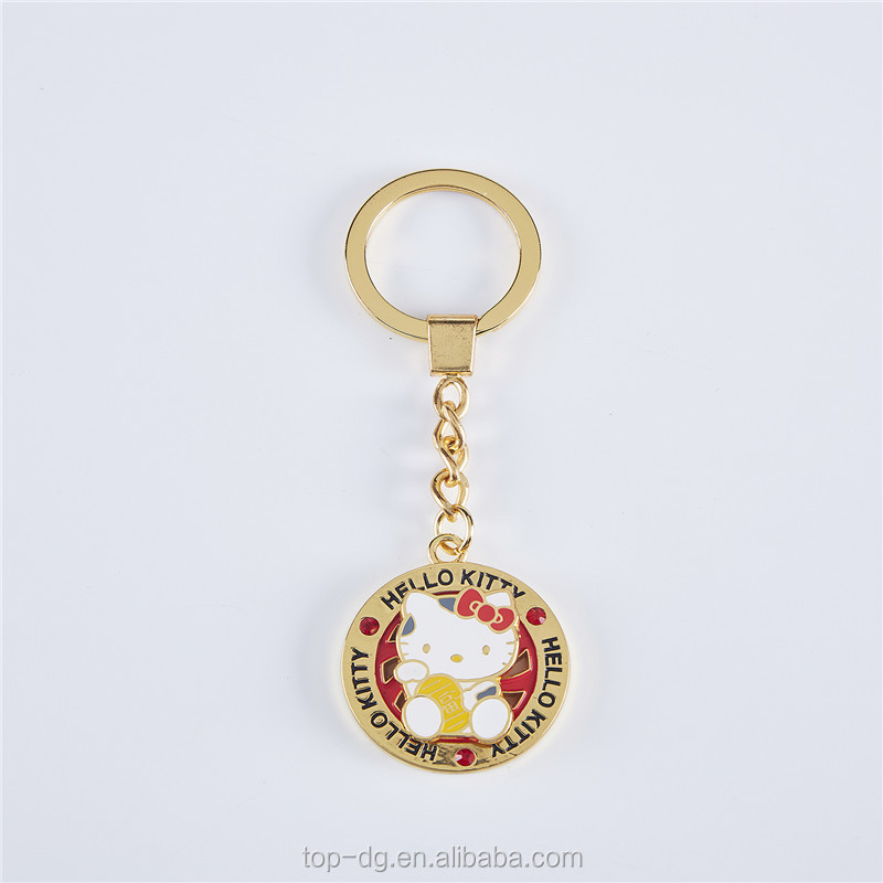 Environmental nickel plated custom hello kitty keychain