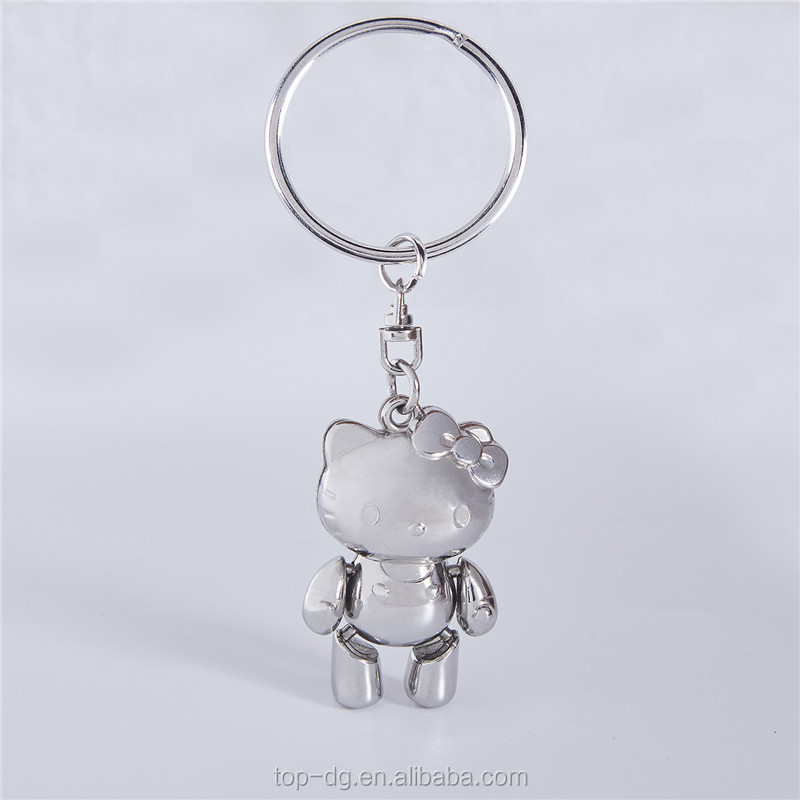 Environmental nickel plated custom hello kitty keychain